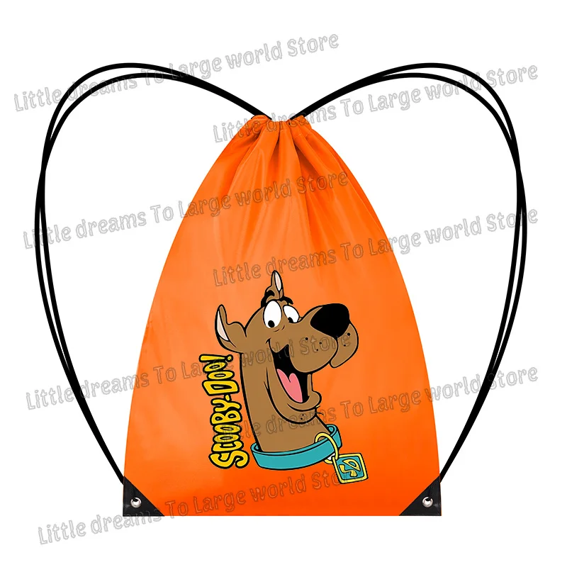 Фото Сумка для хранения на шнурке Scooby Doo, крутой рюкзак с карманами в виде мультяшной собаки, полиэстер, милый аниме-принт, легкие дорожные сумки-органайзеры №5