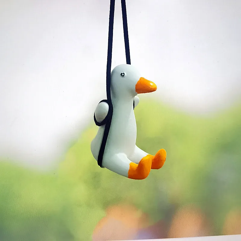 

2022 New Car Swing Duck Rearview Mirror Pendant Car Interior Home Decoration Duck Car Ornament Car Accessories Tide Gigt