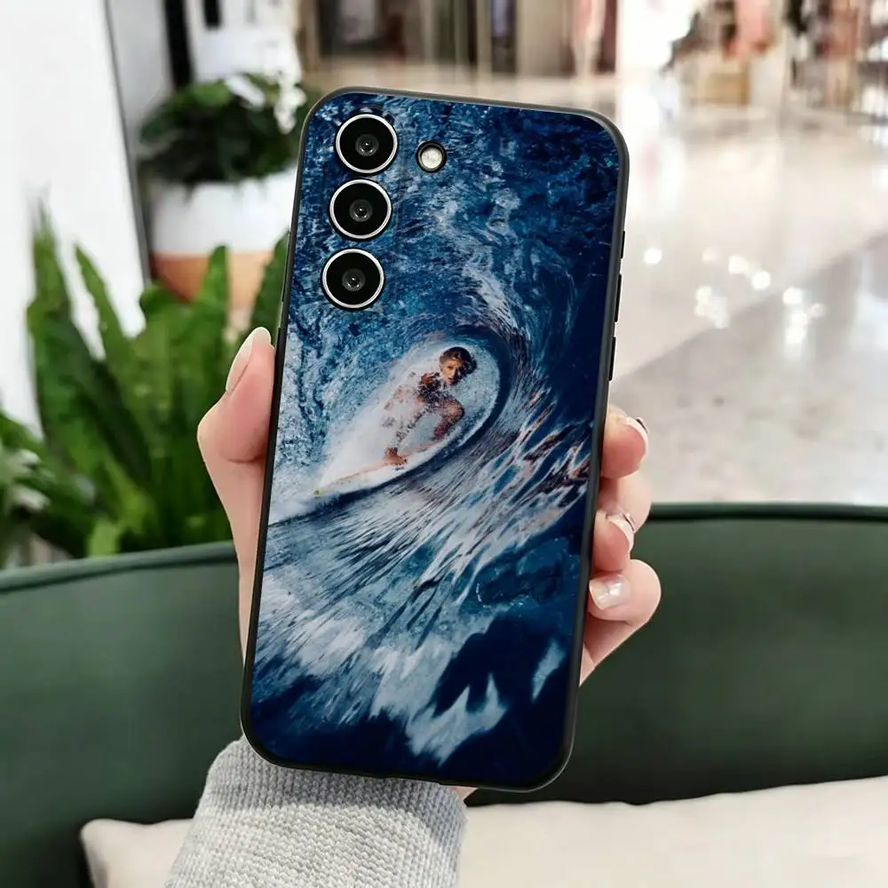 Фото Мягкий черный чехол для телефона S-Surf Beach R-Rips C-Curls для Samsung Galaxy A 73,72,51,53,52,71,22,5G,Note,J7,8,9 №4