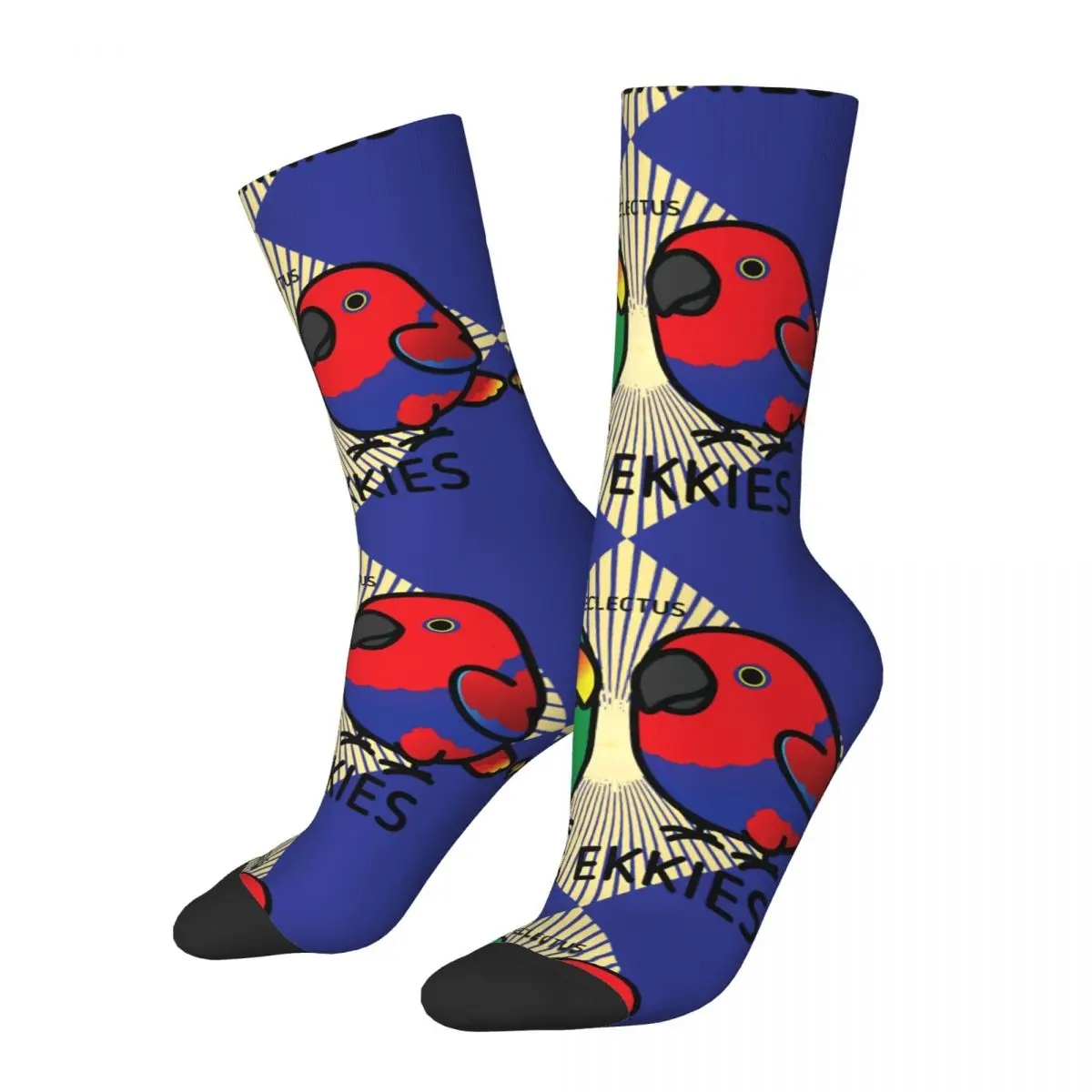 

Funny Crazy Sock for Men Dos Ekkies Hip Hop Vintage Parrot Happy Quality Pattern Printed Boys Crew compression Sock Casual Gift