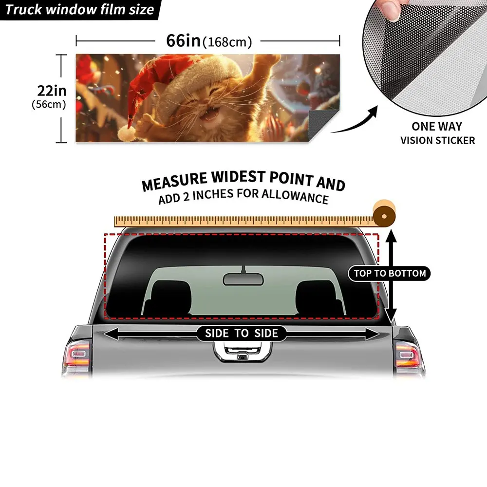 Танцующее Рождество животное кошка автомобиль наклейка на заднее лобовое стекло