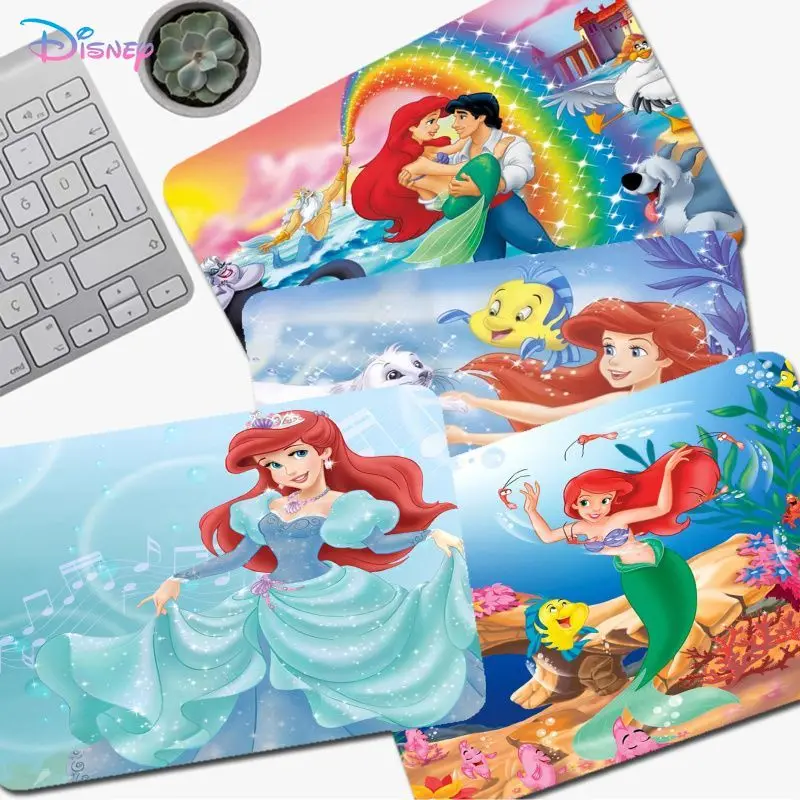

Disney The Little Mermaid Princess Mousepad Small Office Computer Desk Table Keyboard Big Mouse Laptop Cushion Non-slip Decor