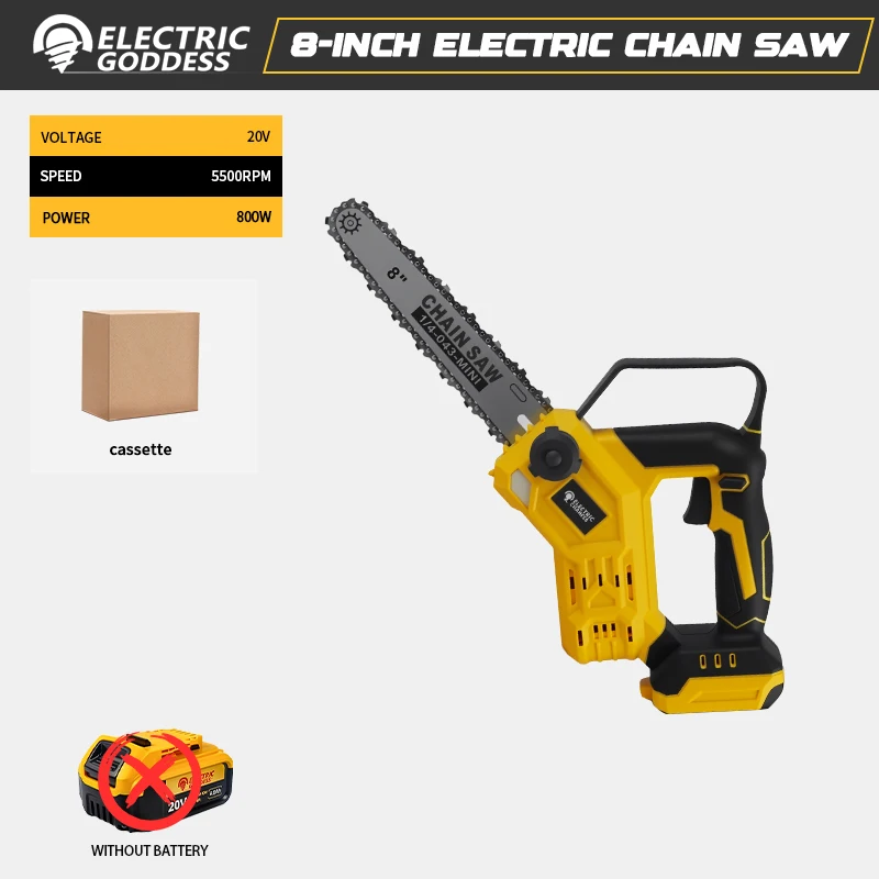 

Электрическая цепная пила ELECTRIC GODDESS 8 дюймов 20В аккумуляторная