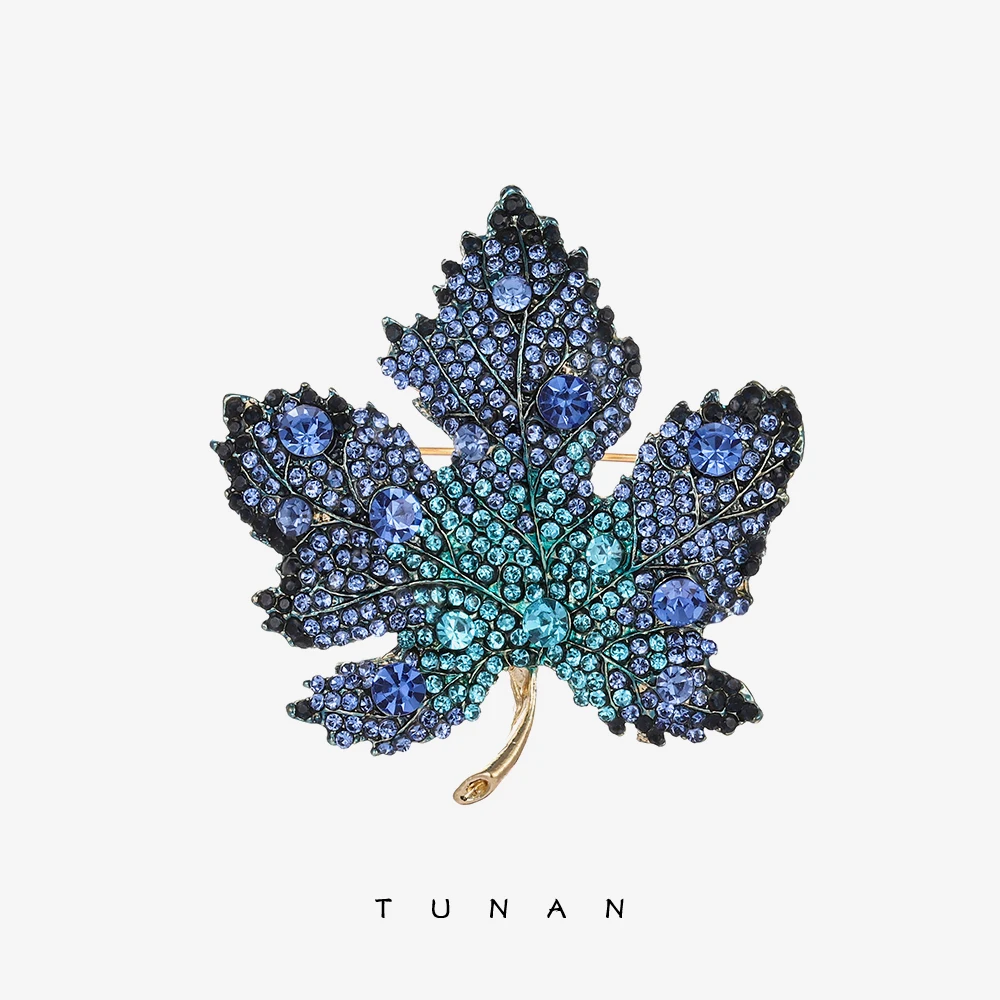 

TUNAN зимние броши в виде кленового листа для женщин, роскошные дизайнерские булавки на лацкан, свежий стиль, минималистичные украшения