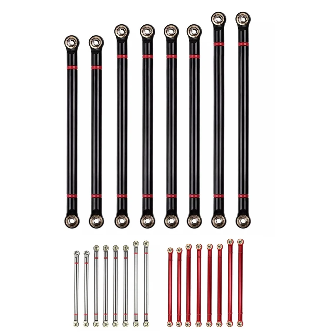 

8pcs 313mm Wheelbase Metal Pull Rod Link Rod Linkage for Axial SCX10 1/10 RC Crawler Car Upgrade Parts