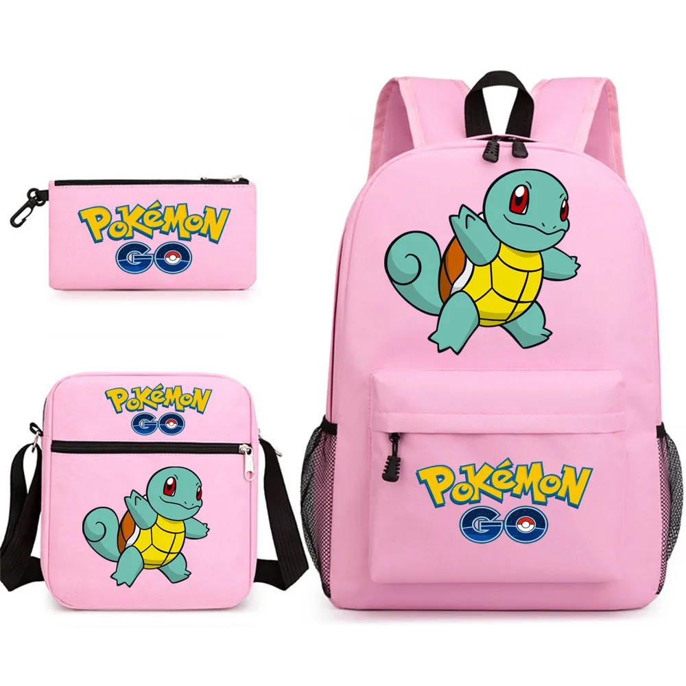 

Двухмерный школьный ранец Pikachu для учеников начальной и средней школы, рюкзак с мультяшным покемоном, набор из трех предметов, лучший подарок