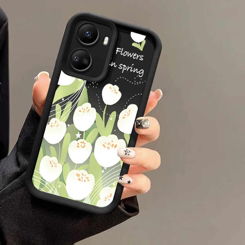 Мягкий силиконовый чехол с цветочным принтом тюльпана для Huawei Pura 50 70 Pro nova Y90 9 10 SE 11