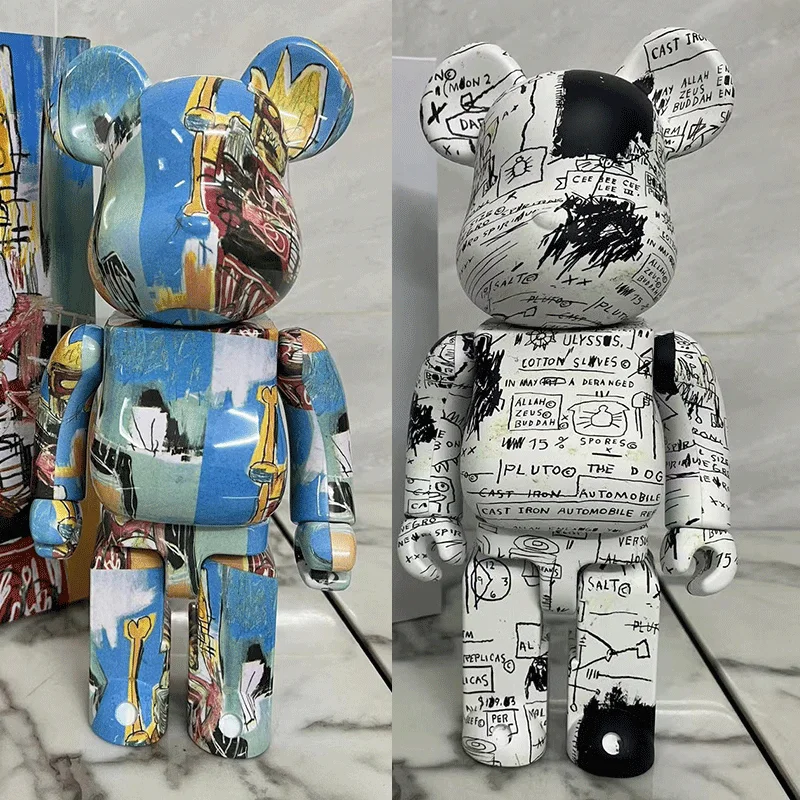 

28cm 400% Basquiat Bearbrick Bear@Brick Action Figures DIY Painted Medicom Bearbrick Home Decoration Kids Christmas Gifts