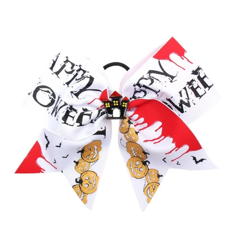 

Pumpkin Bowknot Elastic Hair Ties for Girls Women Ghost Decor Ghost Ponytail Holder Halloween Costume Accessories Party