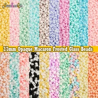 2mm 3mm round opaque macaron frosted glass beads 120 80 uniform matte spacer seed beads for jewelry making diy charms sewing
