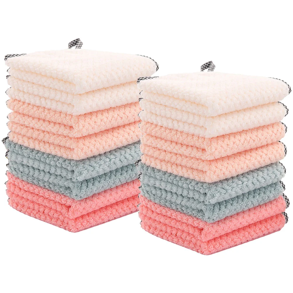 

16pcs Kitchen Dish Towels Cleaning Towels Absorbent Dishcloth Multi-function Washcloths