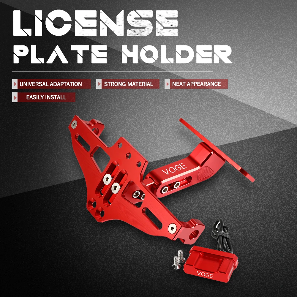 

Motorcycle License Plate Bracket Licence Plate Holder Turn Signals Light For Loncin Voge 200AC 300AC 300R 500DS 500R 650DS ER10