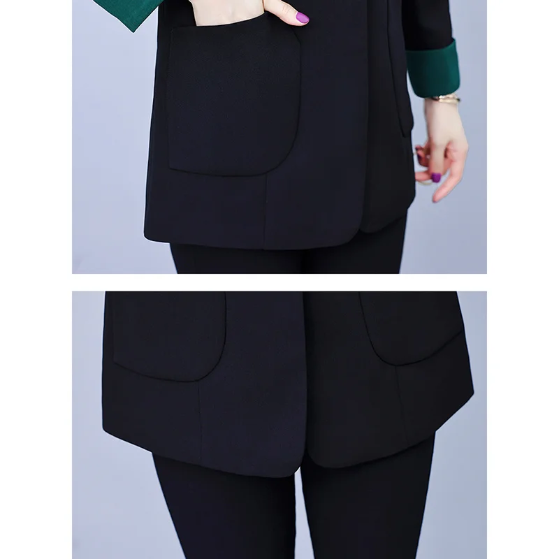 Fashion Slim Suit Jacket Women's Long Sleeve Leisure Blazer Tops New Spring Autumn Professional Blazer Jacket Female Outwear