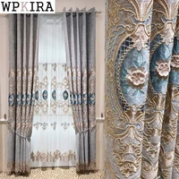 european palace luxury embroidery curtains for living room finished drape shade bedroom window treatment blind s627e