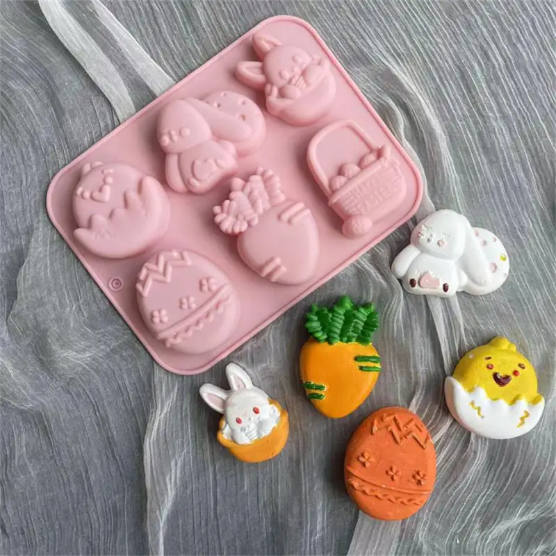 

1pcs Misong Easter Bunny Egg Molds Soft Silicone Fondant Resin Art Mould Cake Decoration Pastry Kitchen Baking Accessories Tools