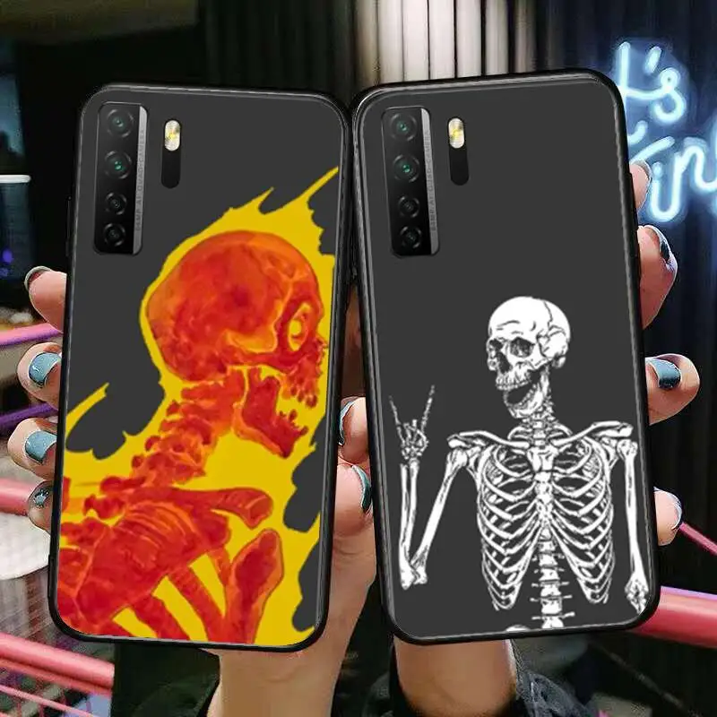 

Cartoon Skull Black Soft Cover The Pooh For Huawei Nova 8 7 6 SE 5T 7i 5i 5Z 5 4 4E 3 3i 3E 2i Pro Phone Case cases