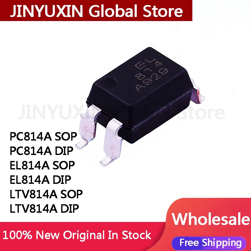 50pcs New Original PC814A PC814 EL814A EL814 LTV814A LTV814 B-C-D Imported Chip SOP Direct Insert DIP Optocoupler IC Chip Stock Wholesale