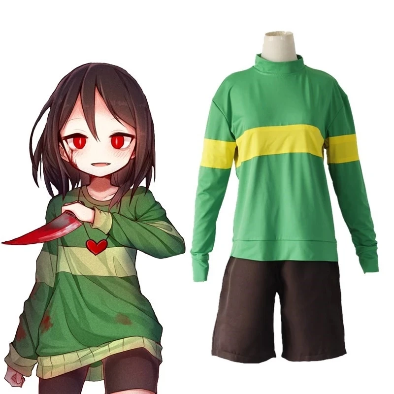 Костюм для косплея игры Undertale Frisk Chara свитшоты с длинным рукавом и высоким