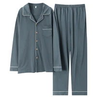 mens luxury winter spring 2 pieces pajamas set cotton cozy soft elegant pajama set sleepwear homewear pyjama
