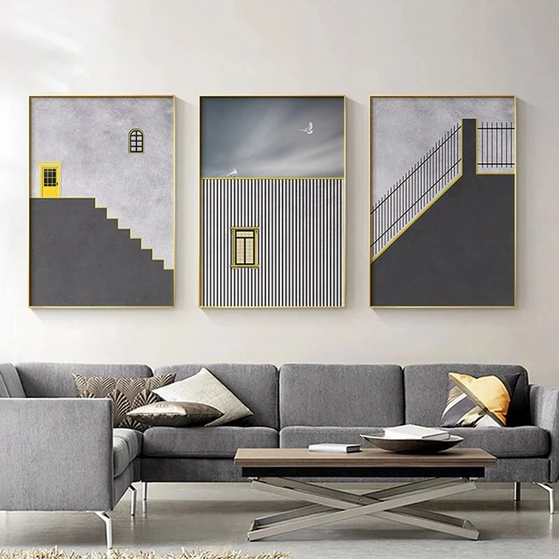 

Скандинавский минималистичный абстрактный город, уникальный планшетофон, современные Плакаты для рисования, украшения для гостиной