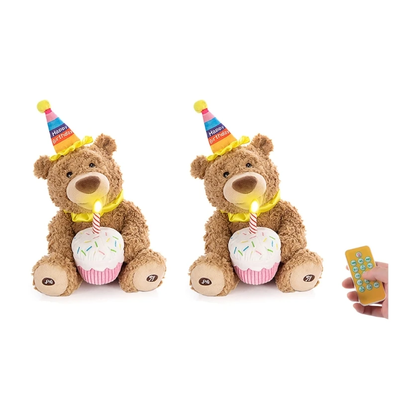 

Birthday Singing Bear Electric Plush Toy Happy Birthday Teddy Bear Stuffed 40JC