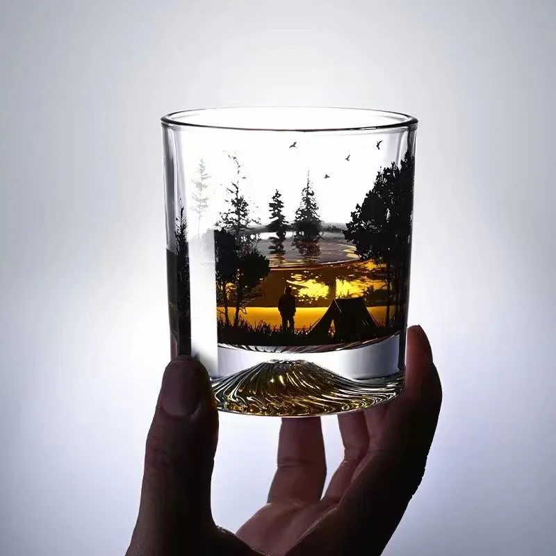 

Iceberg Cup Creative Silhouette Wine Glass Cup Snow Mountain Cup Thick Bottom Rock Cup Christmas Gift Whiskey Cup