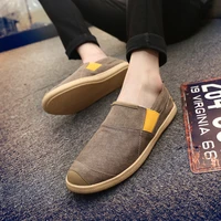 man shoes loafers shoes canvas shoes flat slip on casual shoes moccasin shoes lightweight walking shoes big size driving shoes