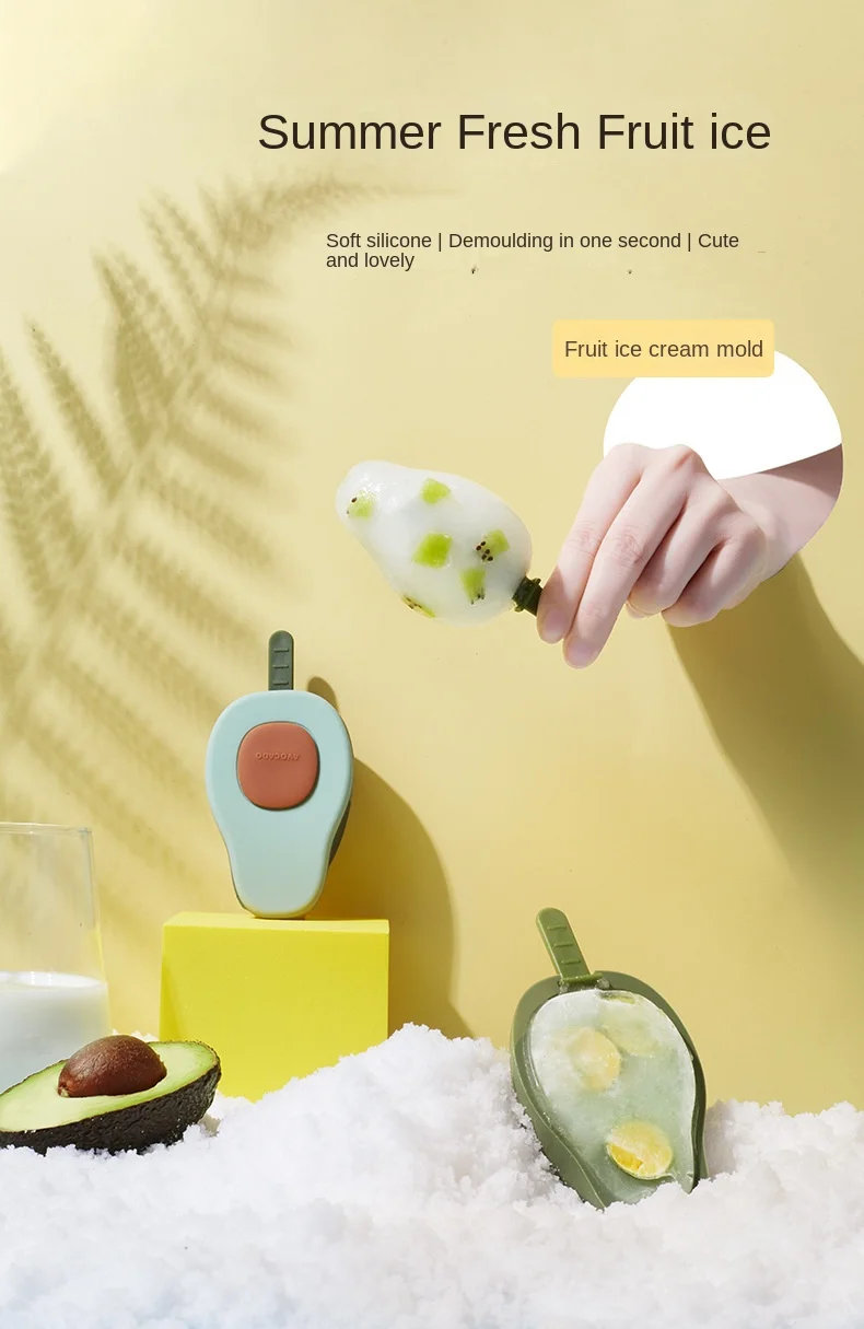 

Food grade fruit silicone homemade ice cream popsicle mold Diy silicone learning cake mold