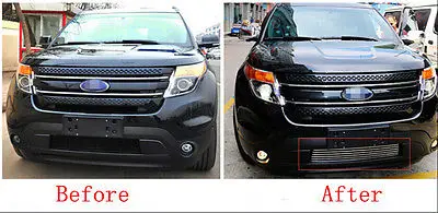 

Metal Front Bottom Grill Grid Grille Trim 1pcs For Ford Explorer 2011 2012 2013 2014