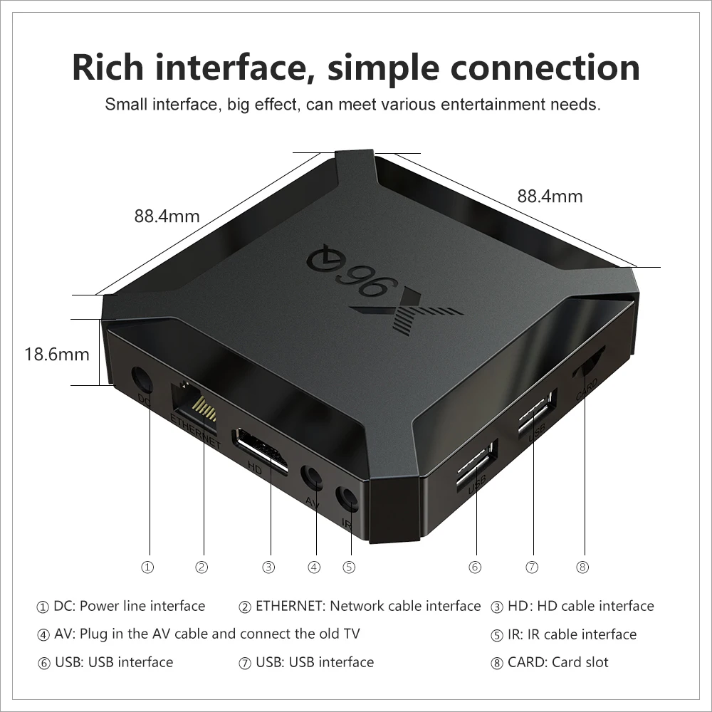 X96Q Android Smart TV Box 10.0 Allwinner H313 Quad Core ARM Cortex A53 X96 Q Set Top Support 4K 3D Media Player |