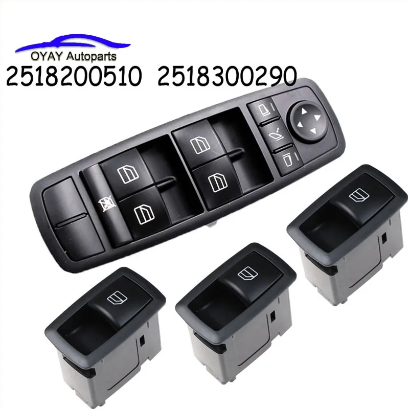 

Электрический переключатель стеклоподъемника Установите питание, подходит для Mercedes-Benz W164 GL320 GL350 GL450 2518300290 2518200510