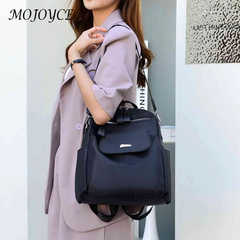 

Casual Shoulder Backpack Large Capacity Nylon Student Knapsack Adjustable Strap Portable for Travel for Daily Shopping