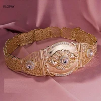 new morocco women caftan belts gold color crystal waist chain arabic bridal body jewelry muslim bride gifts bijux women