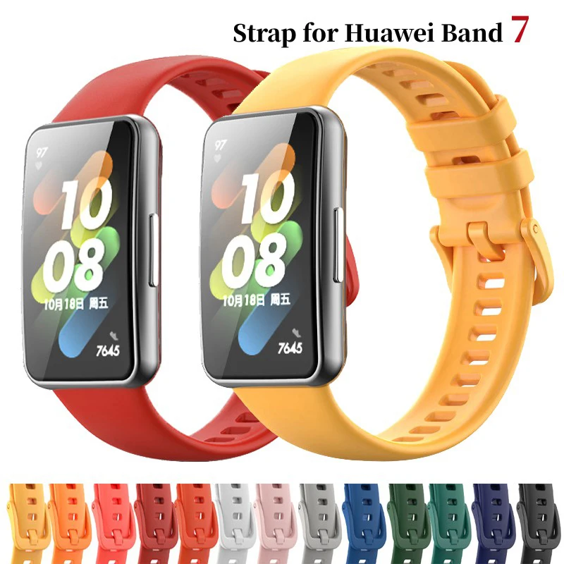 Watchband For Huawei Band 7 Strap Smartwatch Accessories Sports Waterproof Silicone Wristband Bracelet For Huawei Band7 Correa