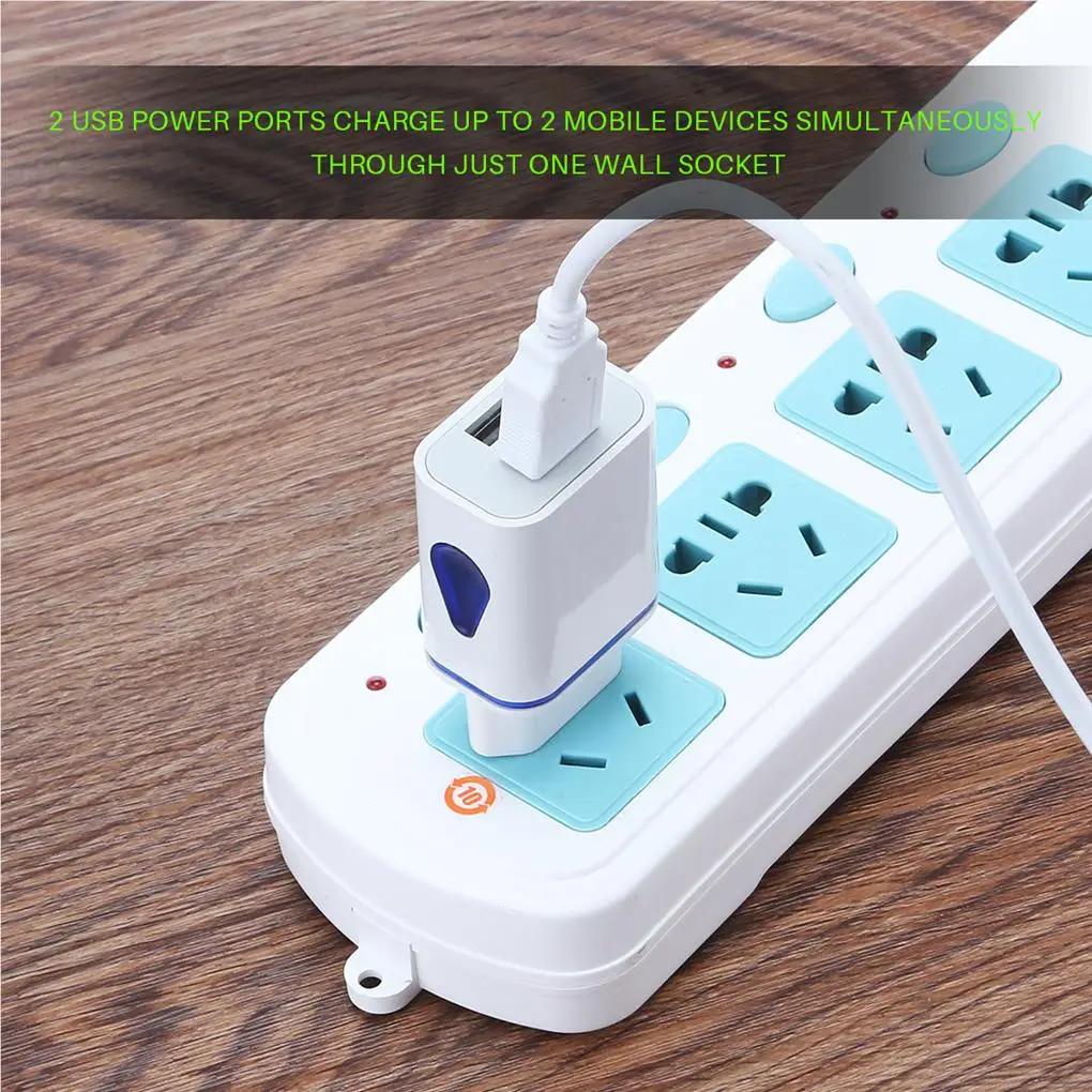 

EU US Plug LED Lighted Charger 2 USB Port Lightweight Fast Charger Adapter Professional Charging Device Home Mobile Phone