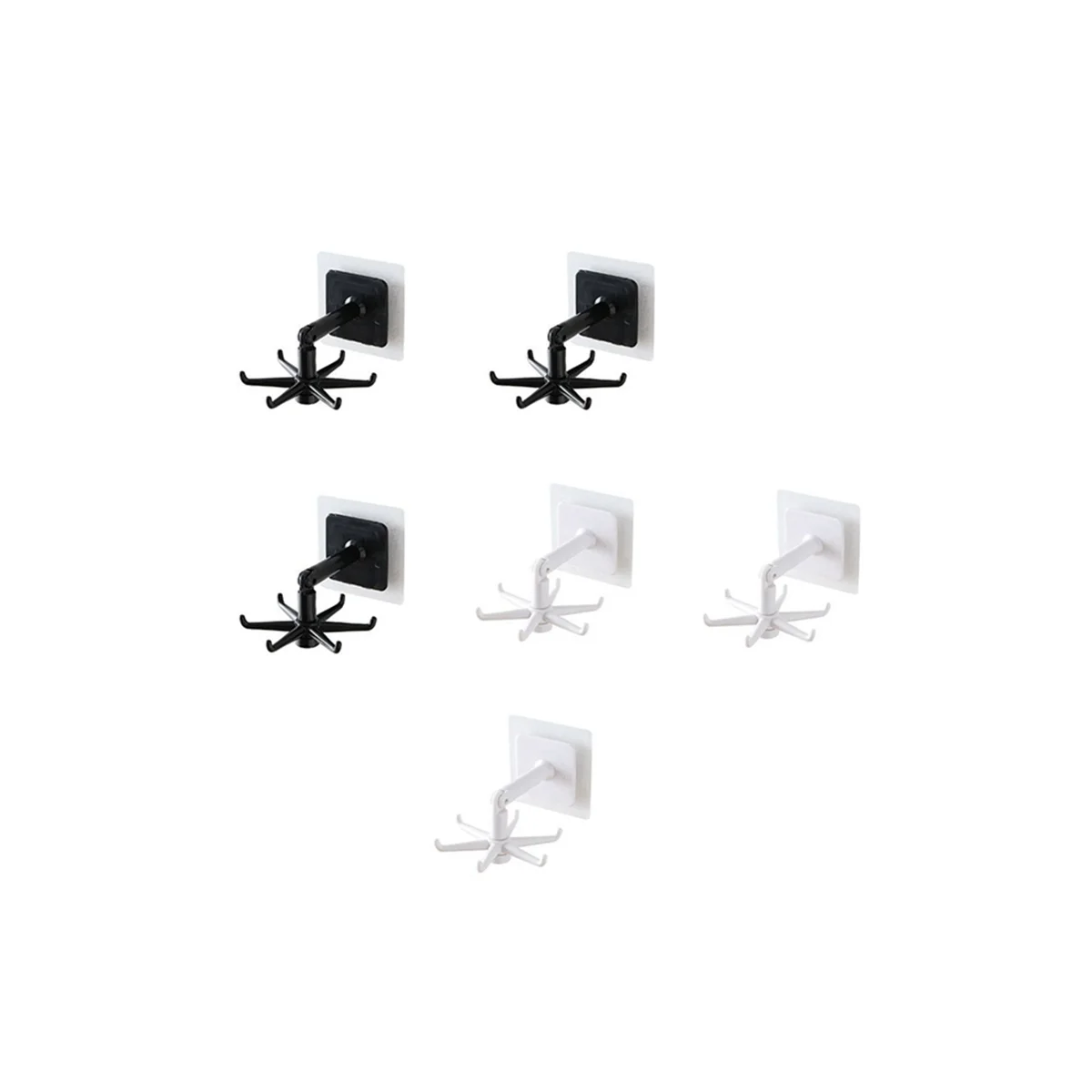 

6Pcs Multifunctional Rotatable Universal Hook Kitchen Wall Hanging Storage Rack Strong Seamless Hook