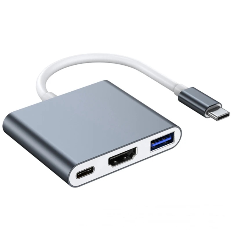 

Type C to USB3.0+HD+MI+PD USB3.0 Adapter Converter Cable HD 1080P 3 in 1 Type C Hub Docking Station