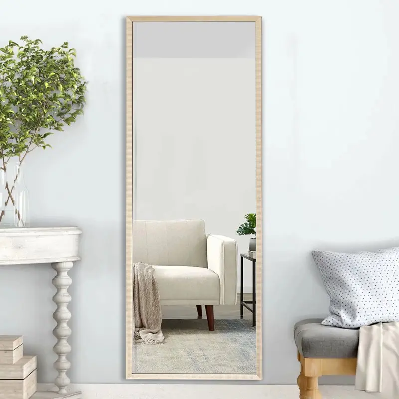 

43"*16" Full Length Mirror PS Standing Floor Mirror Rectangle Full Body Mirror Gold