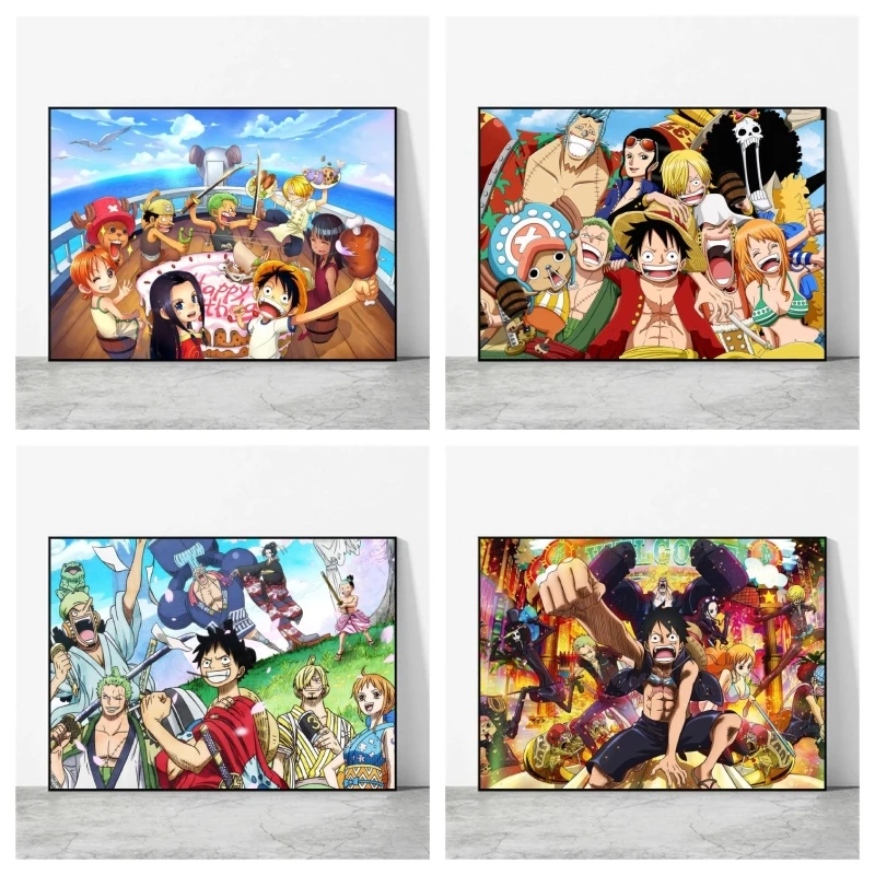 

Картина на холсте, модульная цельная картина, аниме, Луффи, фотография, счастливые подарки, украшение детской спальни, эстетический плакат