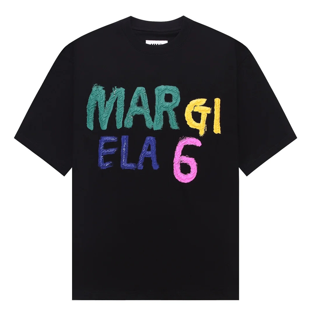 

Margiela style summer new MM6 letters stereo foam loose casual short-sleeved T-shirt men and women couples unisex same tops