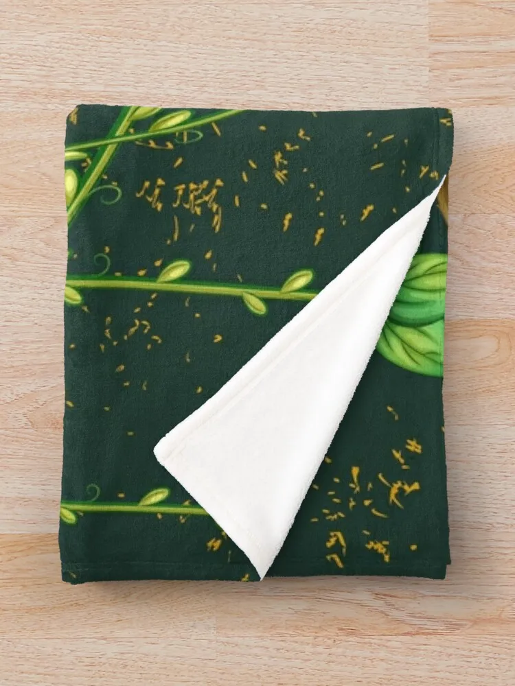 Мистическое Кеттарское зеленое тропическое лесное одеяло с веткой виноградной