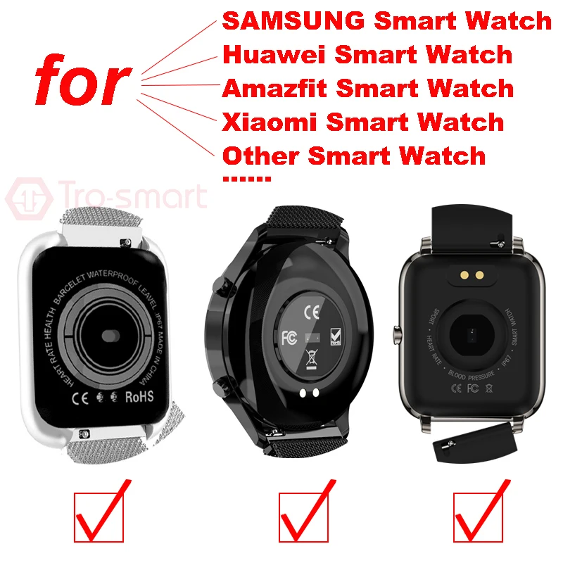 Ремешок для смарт-часов универсальный браслет Samsung Huawei Amazfit Xiaomi 3 шт./Лот 20 мм 22 -
