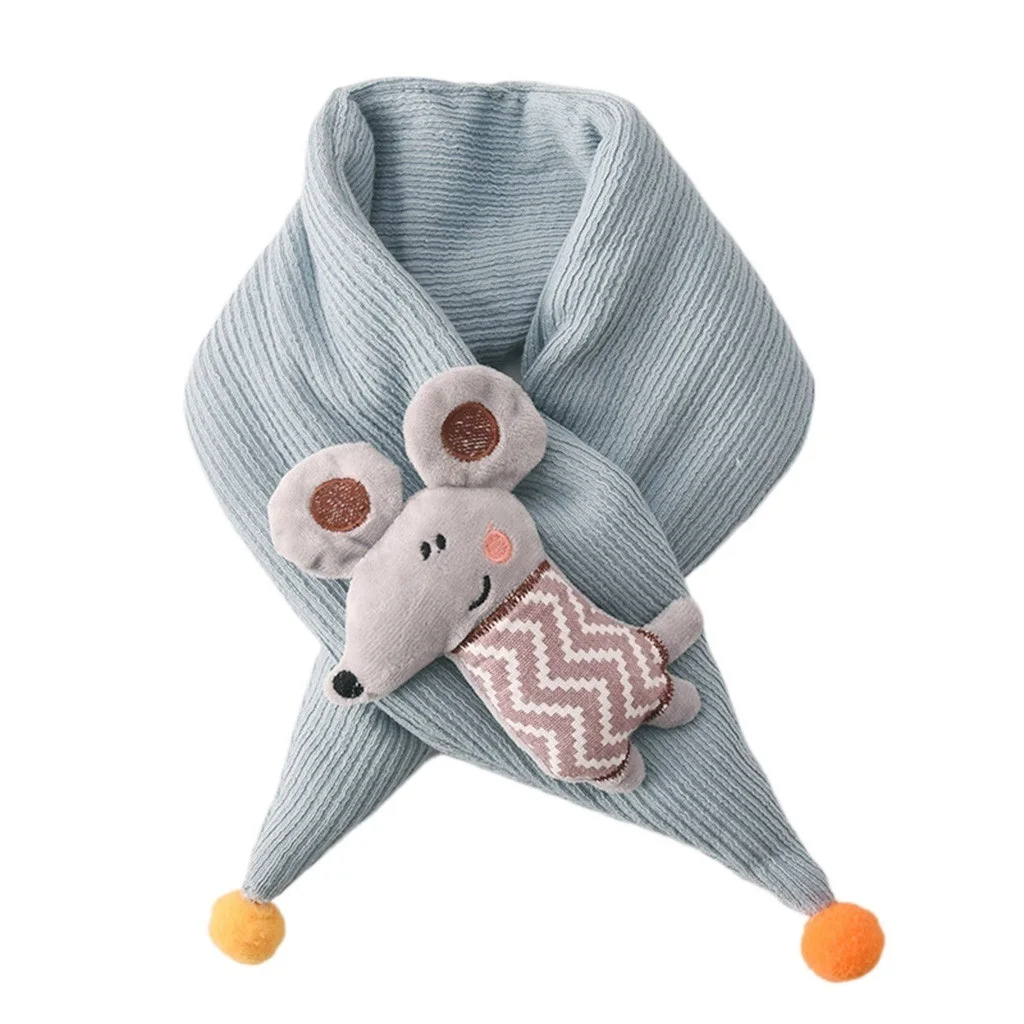 

HS1 Kids Cartoon Animal Knit Scarves Kids Cartoon Shawls Scarves Collar Thickening Scarf Baby Boys And Girls Winter Knitted