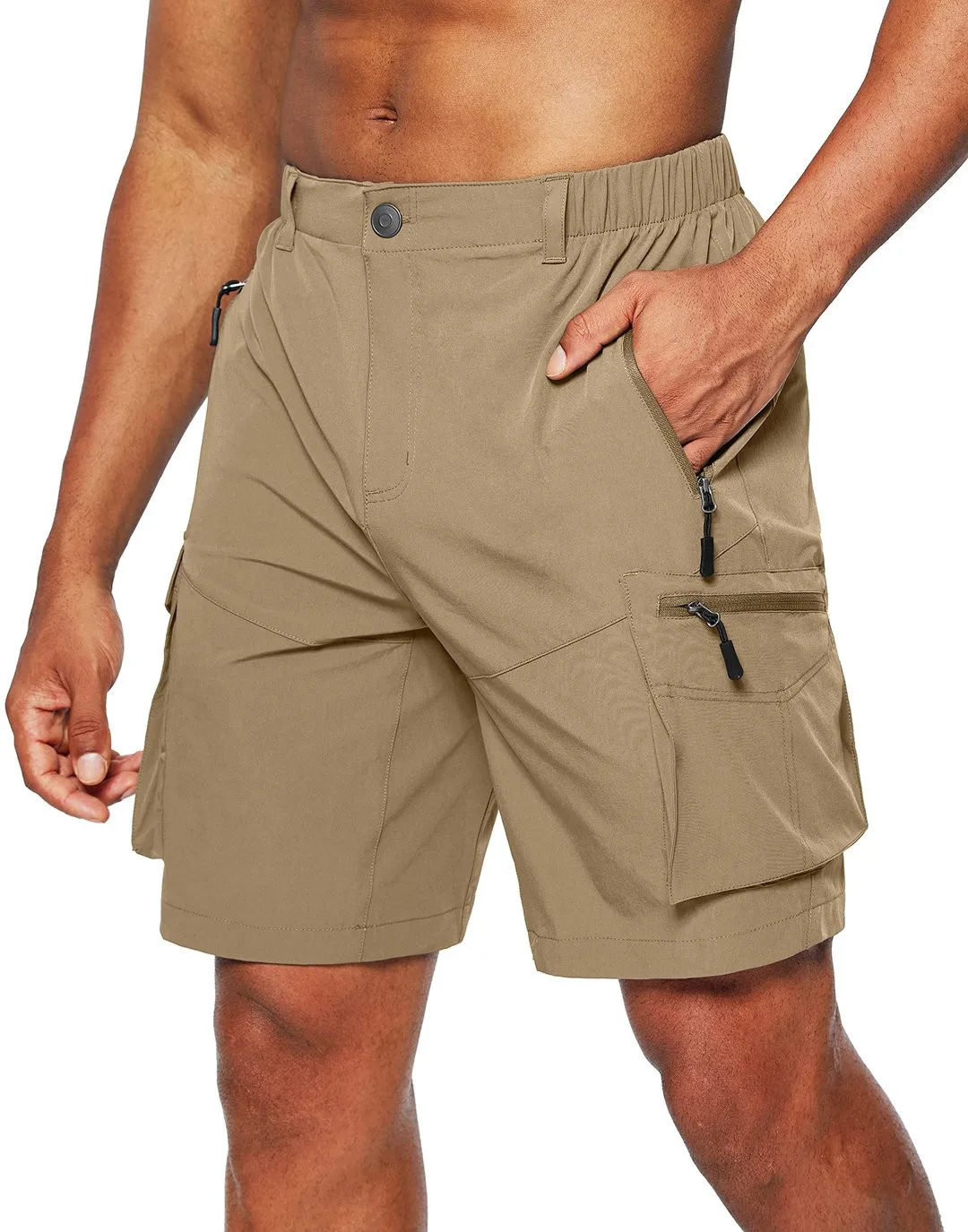 

New 2022 Men'S Overalls Shorts Large Size New Zipper Woven Shorts Multi-Pocket Mobile Phone Men'S Shorts