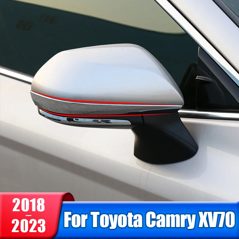 

Car Rearview Mirrors Cover Trim Strip Sticker For Toyota Camry 70 XV70 2018 2019 2020 2021 2022 2023 Hybrid Accessories