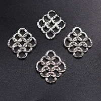 16pcs silver plated geometric shape nine link connectors retro earrings metal accessories diy charm jewelry crafts making p886