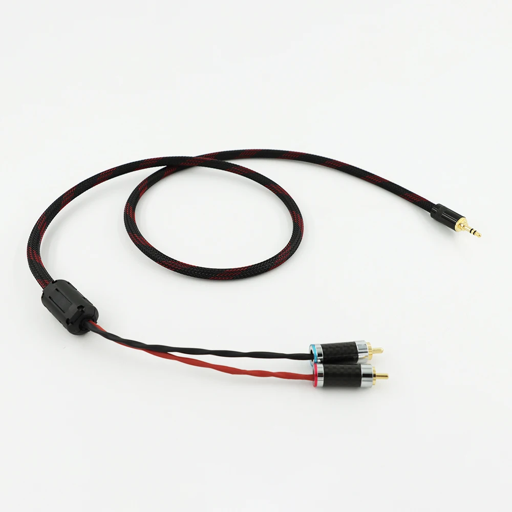 Аудиокабель 4N из стерлингового серебра одна точка две 3 5 мм на 2RCA двойная головка