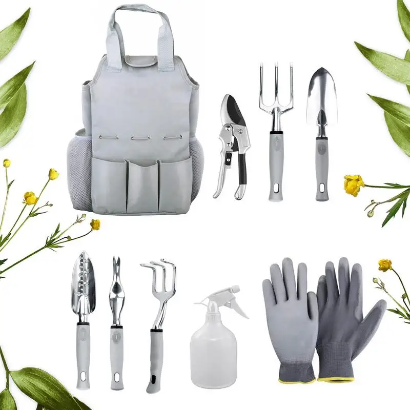 

Garden Tools Set Gardening Tool For Planting Vegetables Flowers Weeding Garden Tool Set Includes Shovels Rakes Gloves And A Tote
