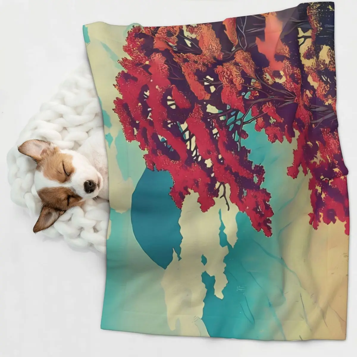 Новый год в Hisseii-одеяло для домашних животных с природным ландшафтом бархатное