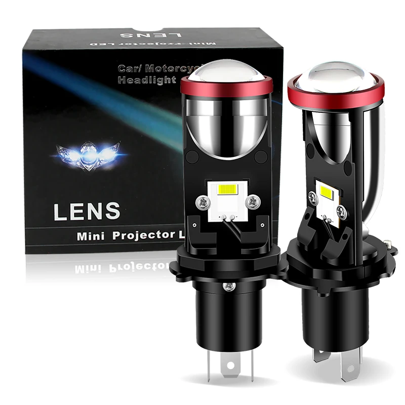 

H4 LED Projector Mini Lens Auto H4 LED Headlight Bulbs Kit Conversion Kit Hi/Lo Beam RHD LHD 6000K Super Bright Car Light Lamp